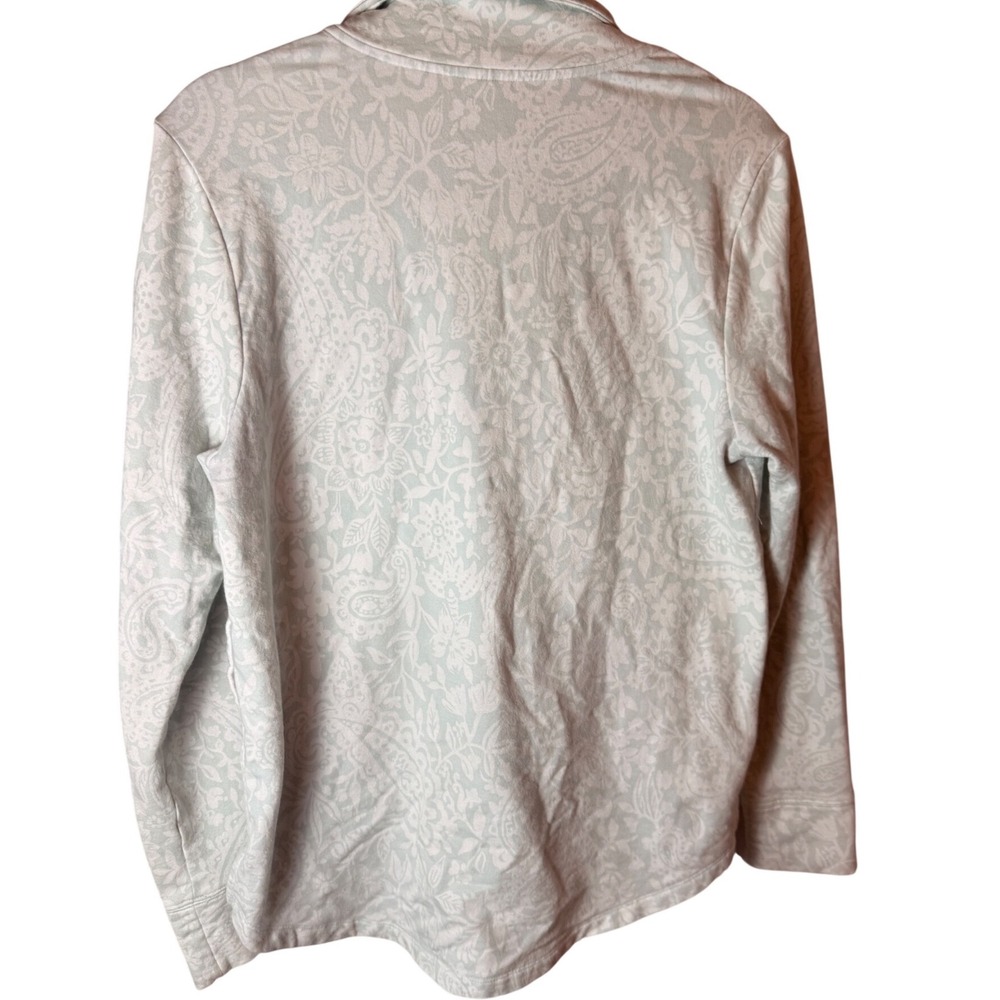 Vera Bradley Womens Light Blue Paisley Floral Fleece Quarter Zip Pullover Size M - Picture 3 of 7